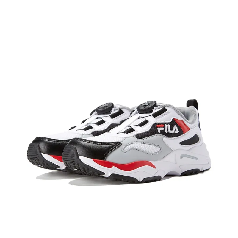 FILA KIDS Tracer Slip Resistant Cushioning Wear Resistant Kids Lifestyle Shoes White Red Black Teenagers-2