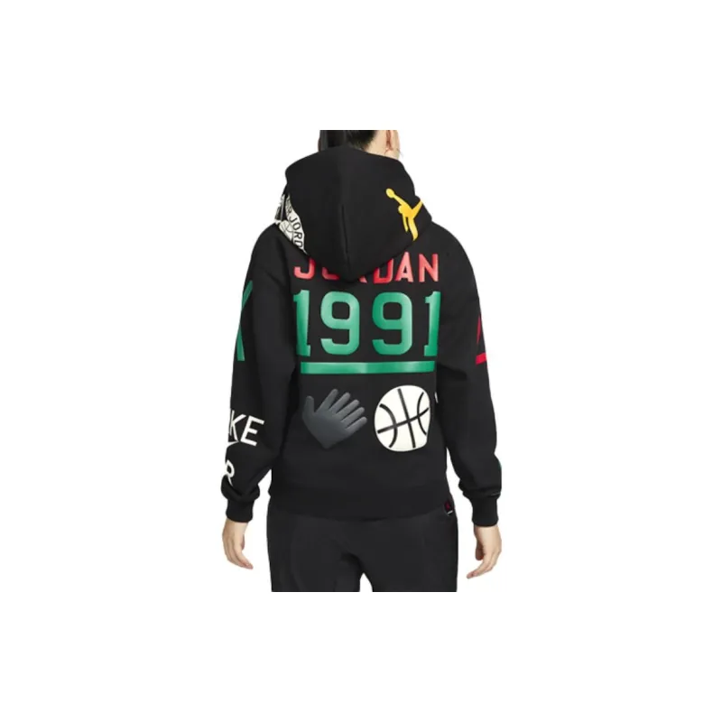 Jordan Nina Chanel Sweatshirt Fall Women's Black-3