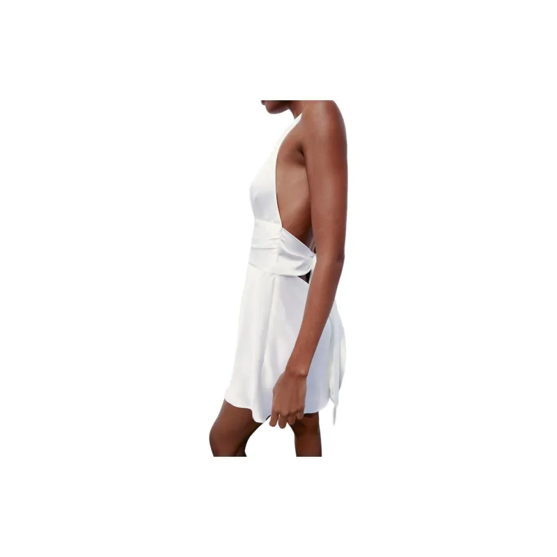 ZARA Slip Dresses Women's White-4