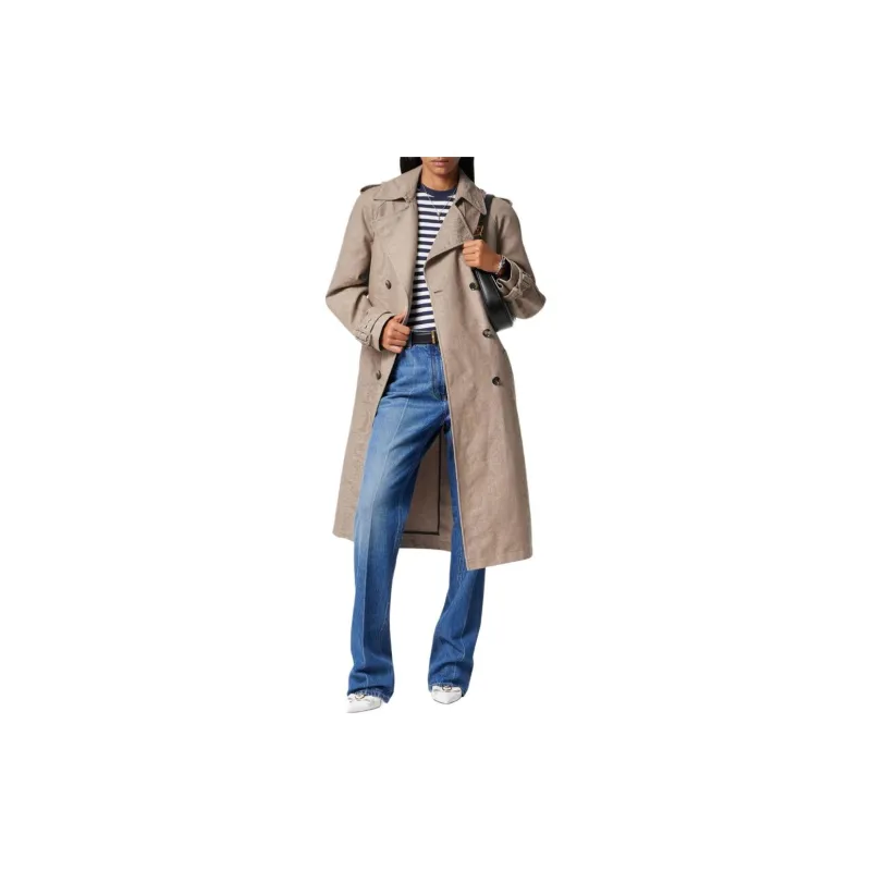 VERSACE Brocade Double-breasted Trench Coat-1