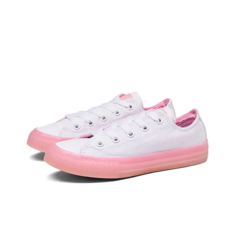 Converse Chuck Taylor All Star Anti Slip Wear Resistant Low Top Kids Canvas Shoes Pink White Teenagers-1