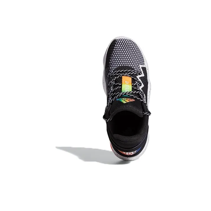 Adidas D.O.N. Issue #2 Breathable Low Top Children's Basketball Shoes Black Orange Green Teenagers-4