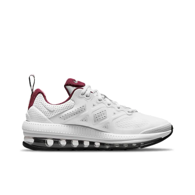 Nike Air Max Genome Slip-Resistant Cushioning Wear-Resistant Breathable Low-Top Kids' Running Shoes White Red Teenagers-1