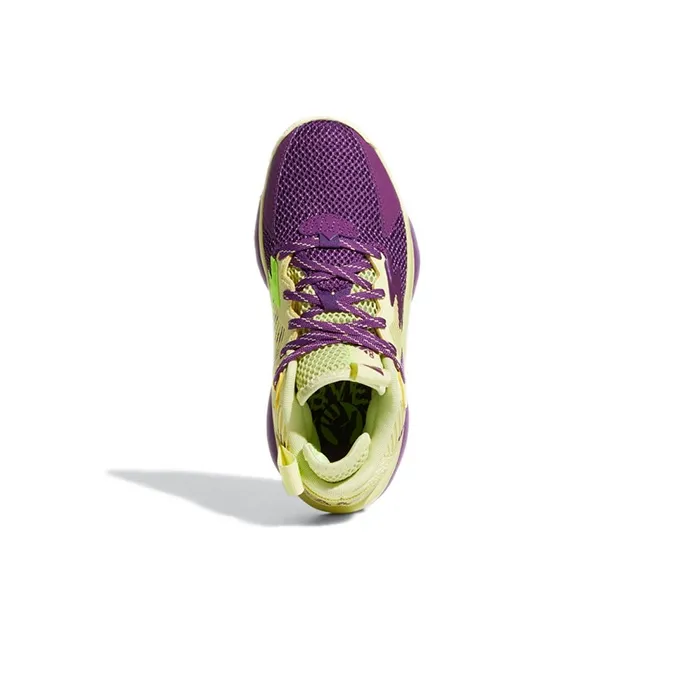 Adidas D Lillard 8 J Lillard Anti Slip Wear Resistant Low Top Performance Basketball Shoes Purple Teenagers-4