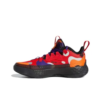 Adidas Harden Vol.5 J Wear Resistant Slip Resistant Low Top Performance Basketball Shoes Red Orange Purple Teenagers