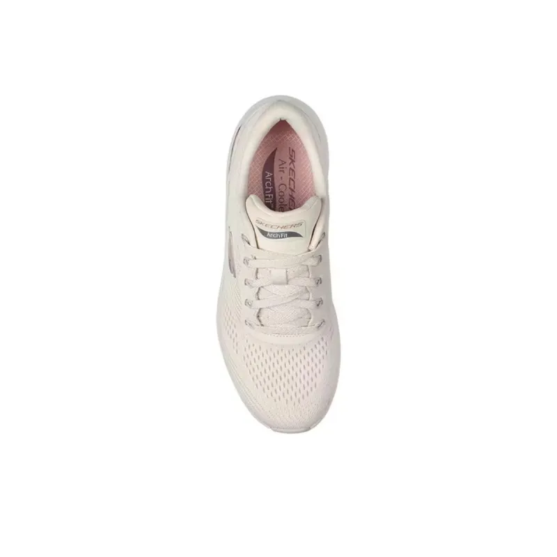 Skechers Cushioning Anti Slip And Wear Resistant High Top Casual Shoes Women's Beige Pink-4
