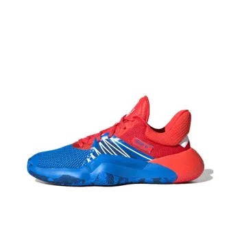 Adidas D.O.N. Issue #1 Anti Slip Wear Resistant Low Top Basketball Shoes Red Blue Teenagers