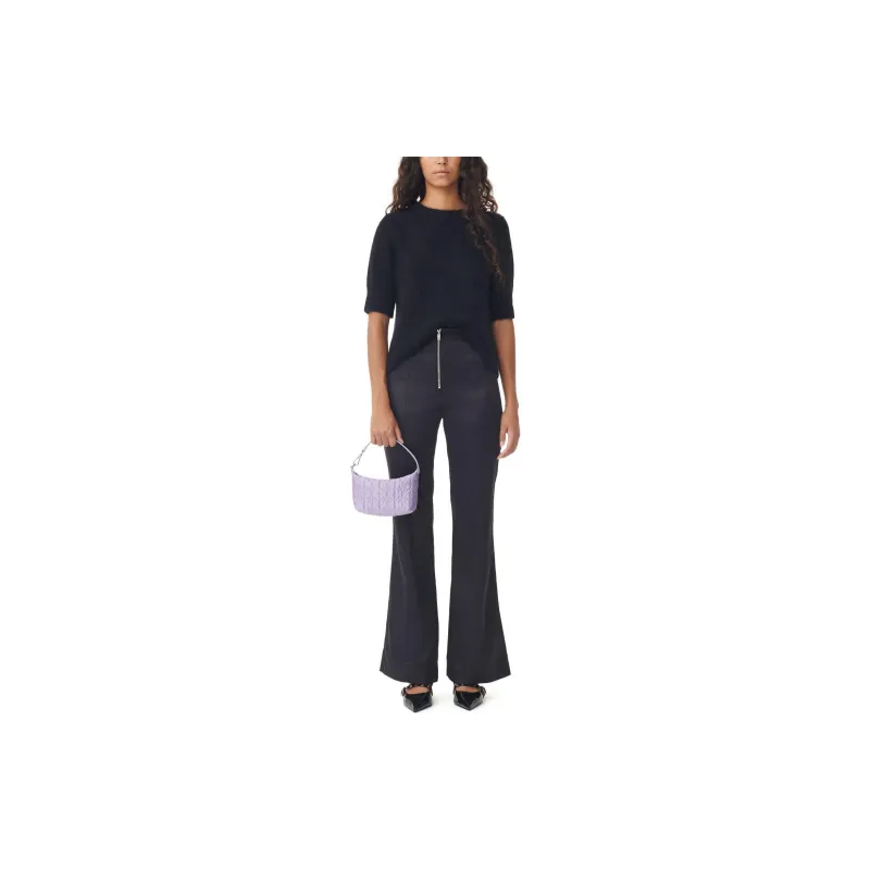 GANNI Satin Flared Trousers-2