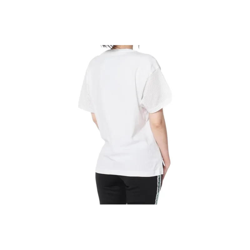 Adidas Neo Drop Shoulder Sleeve T Shirt Women's White-3