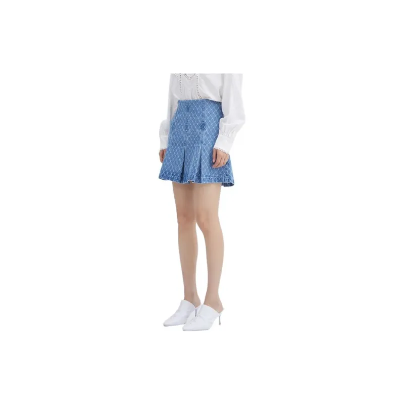 LOFT SHINE Denim Short Skirts Women's Blue-1