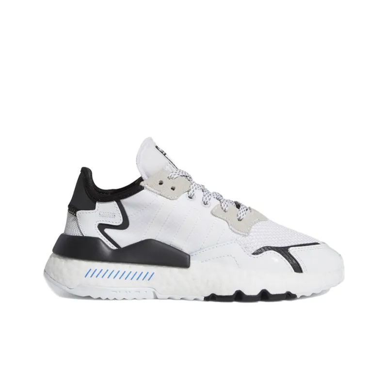 Adidas Originals Nite Jogger Abrasion Resistant Mid Top Kids Lifestyle Shoes White Black Teenagers-1