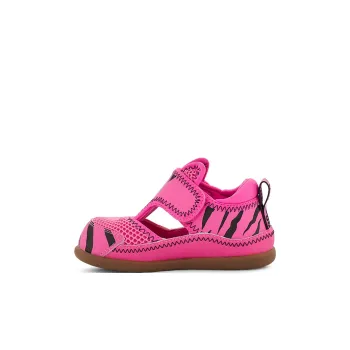 UGG Delta Closed Toe Tiger Stuffie Sandal Pink Carnation Children Aged 3-7 Years Old