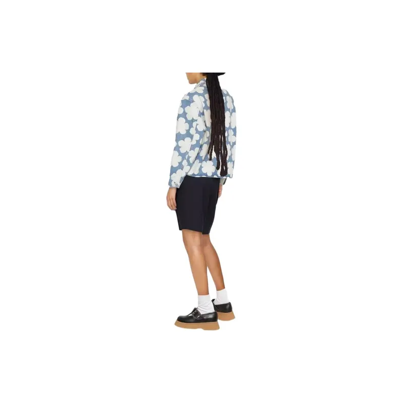KENZO Hana Dots print Denim Polo Shirt-2