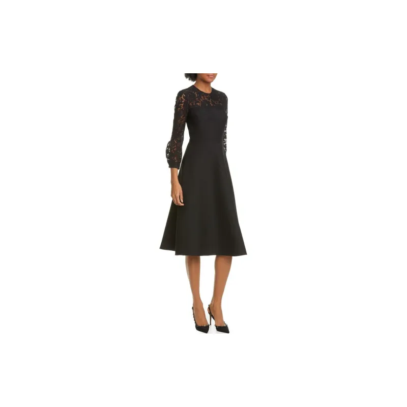Valentino Long Sleeved Dresses Women's Black-1