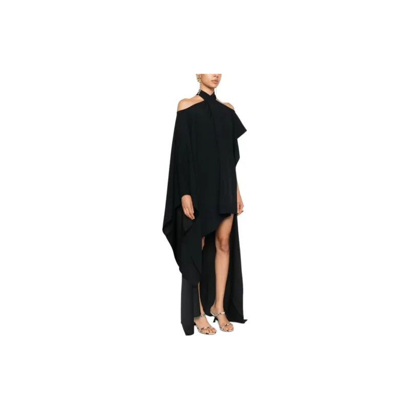 TALLER MARMO Halterneck Asymmetric Midi Dress-3