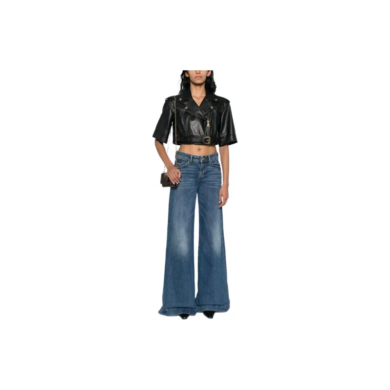 VERSACE JEANS COUTURE SS24 Leather Jacket Women's Black-1