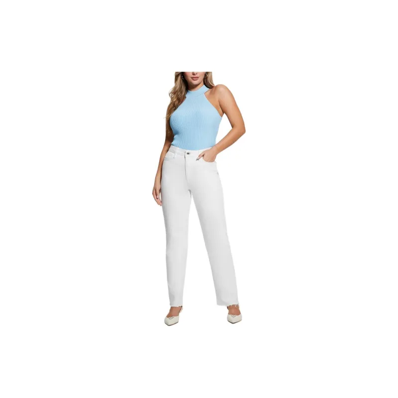 GUESS Eco Shayna Mock Neck Top Tank Tops Women's Blue-1
