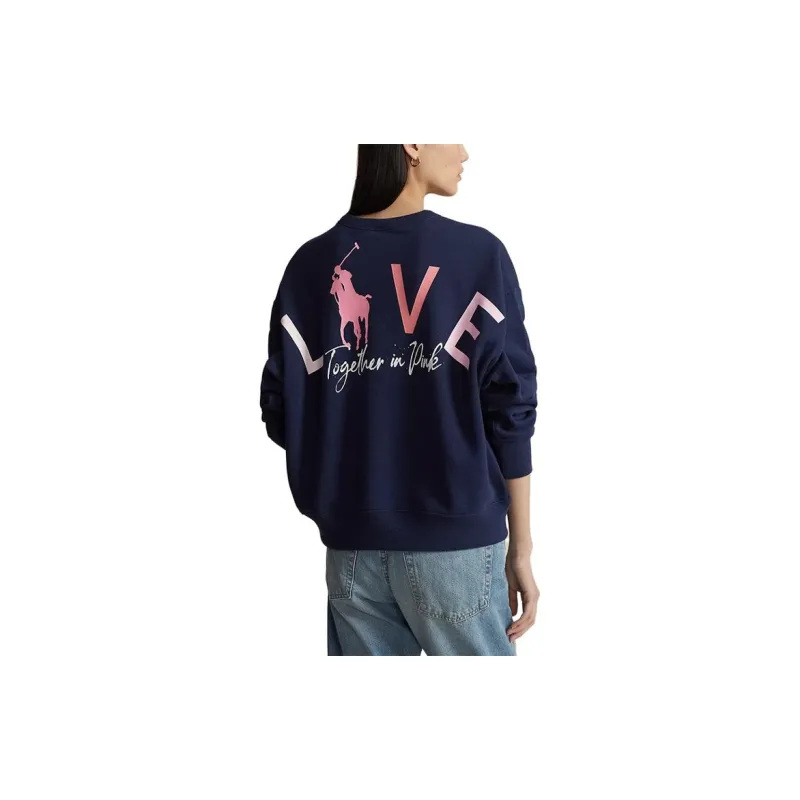Polo Ralph Lauren FW23 Crew Neck Loose Fit Regular Long Sleeved Sweatshirt Women's Marine Blue-1