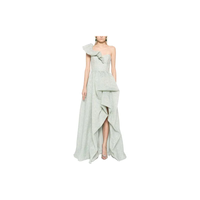 Marchesa Notte Cloqué Draped Gown-1