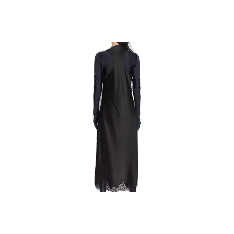 Balenciaga Lace Trimmed Sleeveless Dress-2