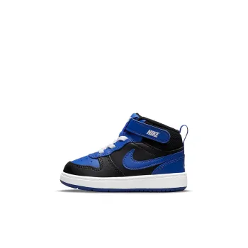 Nike Court Borough Mid 2 Slip Resistant Cushioning Wear Resistant Mid Top Toddler Shoes Black Blue Infant And Toddler