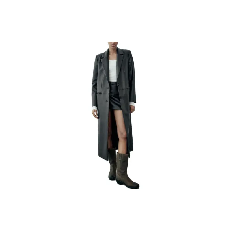 ZARA FW23 Leather Jacket Women's Black-2