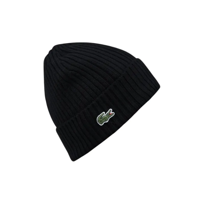 LACOSTE Crocodile patch Wool Beanie-2