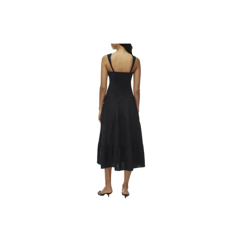 ARITZIA Sunday Best Strudel Poplin Maxi Dress Slip Dresses Women's Black-3