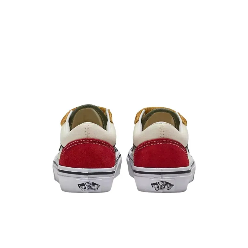 Vans Old Skool Anti Slip Wear Resistant Low Top Kids' Skateboarding Shoes White Blue Kids'-2