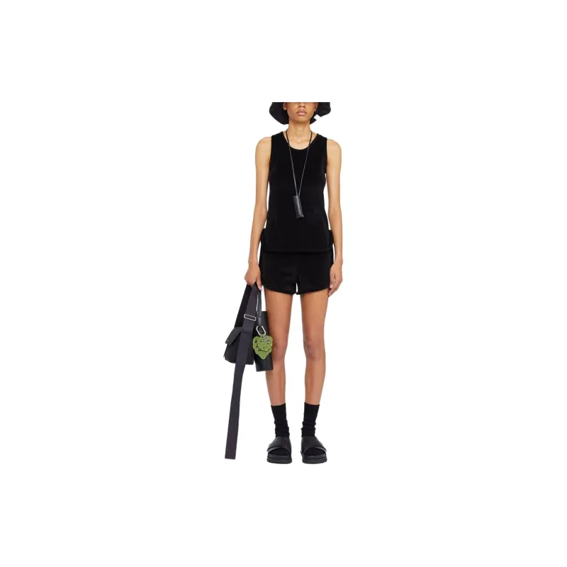 JIL SANDER Logo-appliqué Velvet Tank Top-2