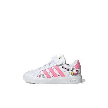 Adidas Neo GRAND COURT Minnie El K Wear Resistant Low Top Skateboard Shoes White Kids'