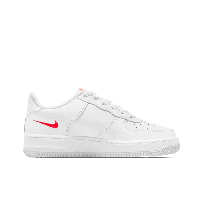Nike Air Force 1 Low Multi-Swoosh White Particle Grey Photon Dust Bright Crimson GS-1