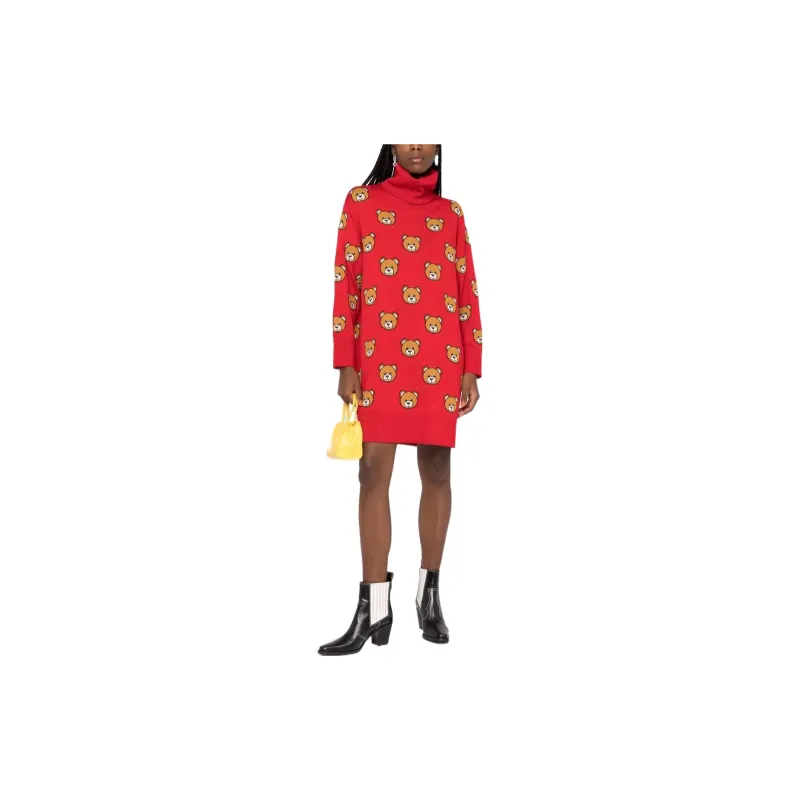 MOSCHINO Long-Sleeved Dresses Women's Red-1