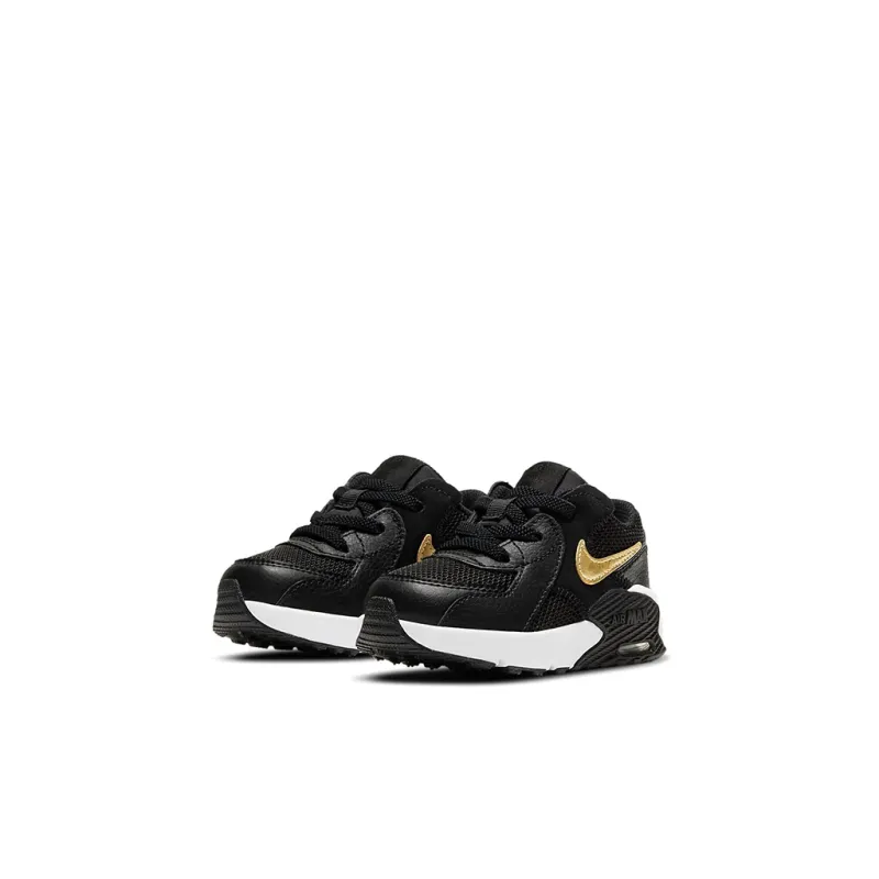 Nike Air Max Excee Abrasion Resistant Mid Top Toddler Shoes Black Gold Infant And Toddler-2