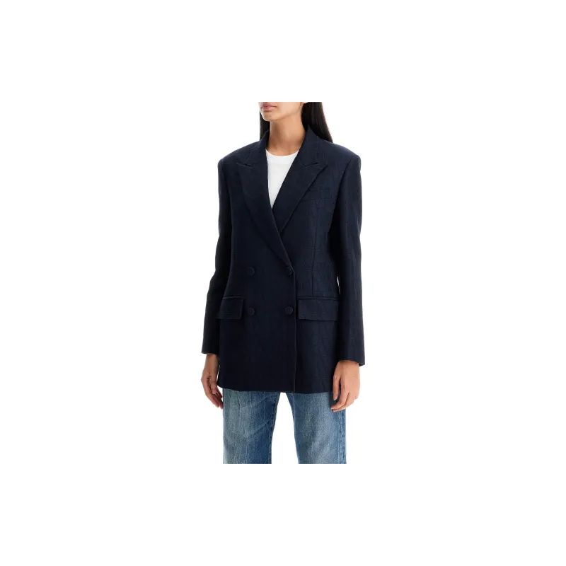 Valentino Double Breasted Long Sleeved Blazer-2