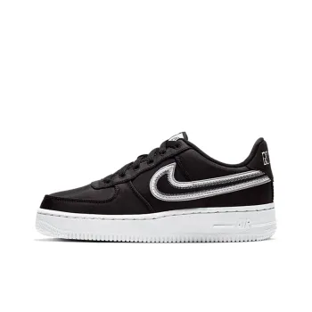 Nike Air Force 1 LV8 GS Low Top Kids' Skateboarding Shoes Black White Gray Teenagers