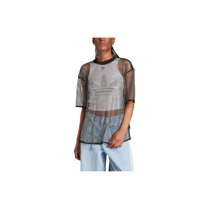 Adidas Originals Drop Shoulder Sleeve T Shirt Women's Gray-1