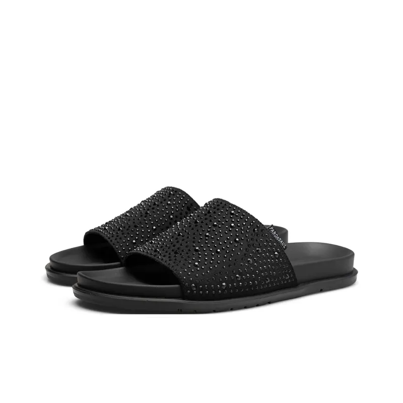 PARDASAUL Rubber Sole Slip Resistant Slide Slippers Men's Black-2
