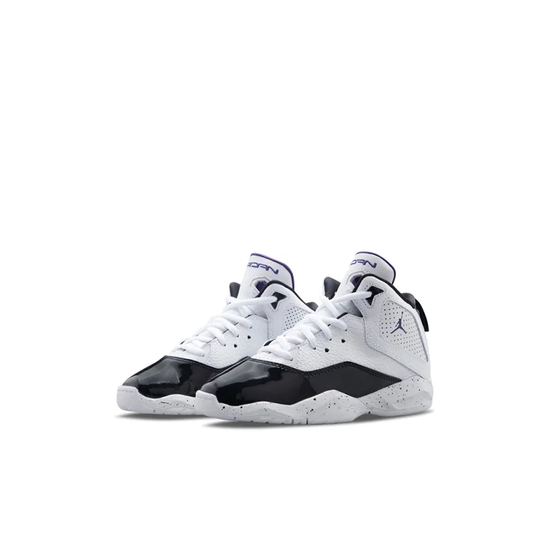 Jordan B'Loyal Shock Absorbers Mid Top Children's Basketball Shoes White Black Children Aged 3 7 Years Old-3