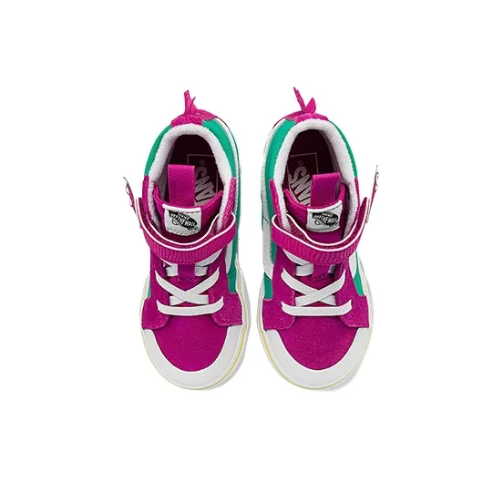 Vans SK8 Anti Slip Wear Resistant High Top Skateboard Shoes Green Red Infant And Toddler-2