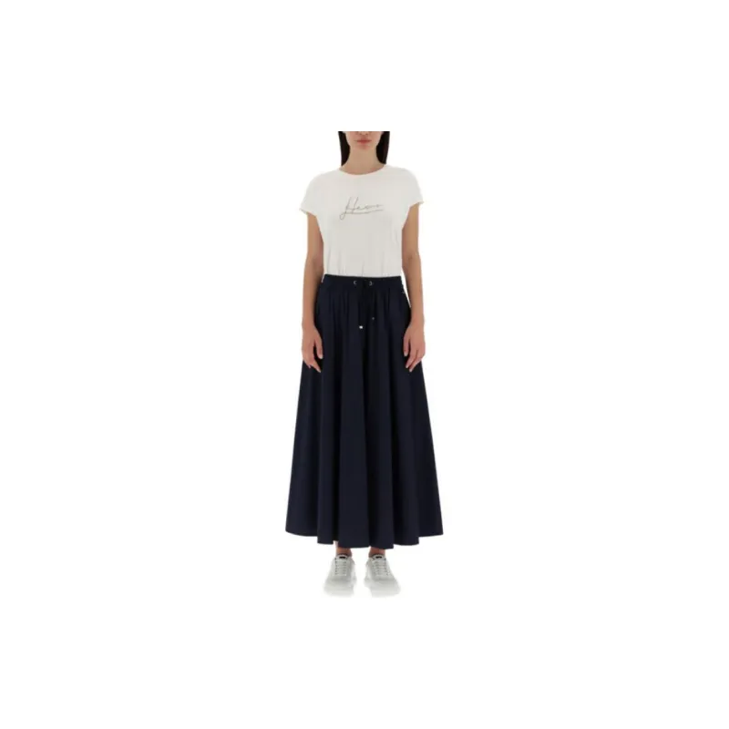 HERNO Elastic Waist Drawstring Midi Skirt-2