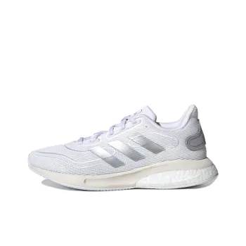 Adidas Supernova J Slip Resistant Low Top Kids' Running Shoes White Silver Teenagers