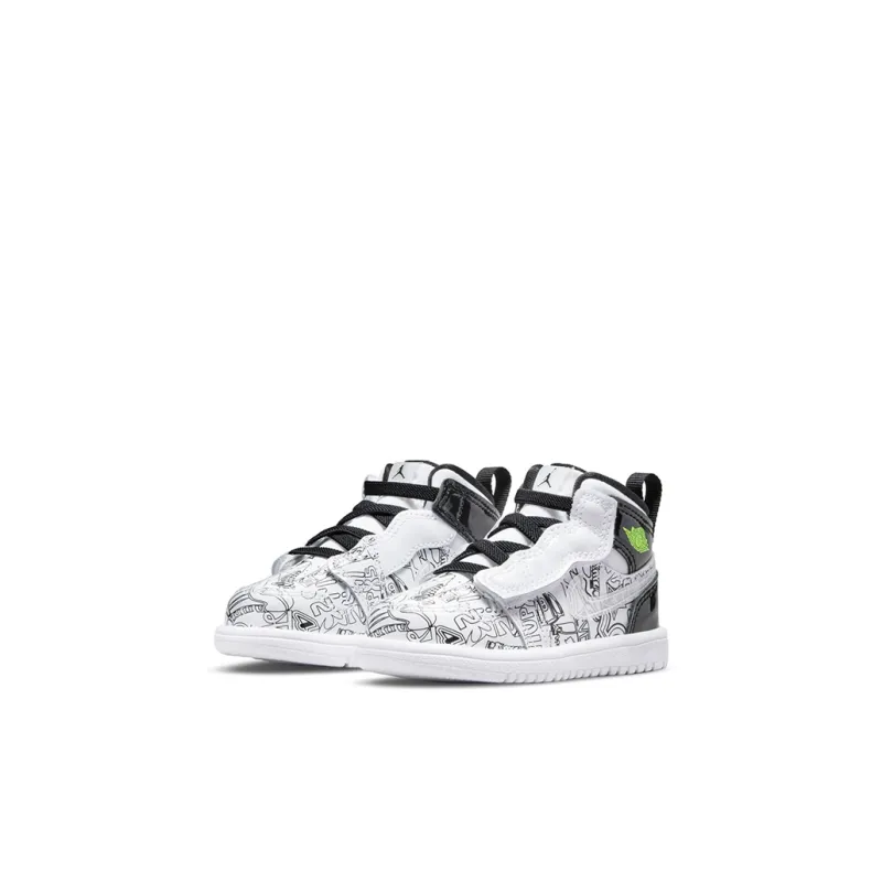 Jordan 1 Mid White Black Graffiti-2