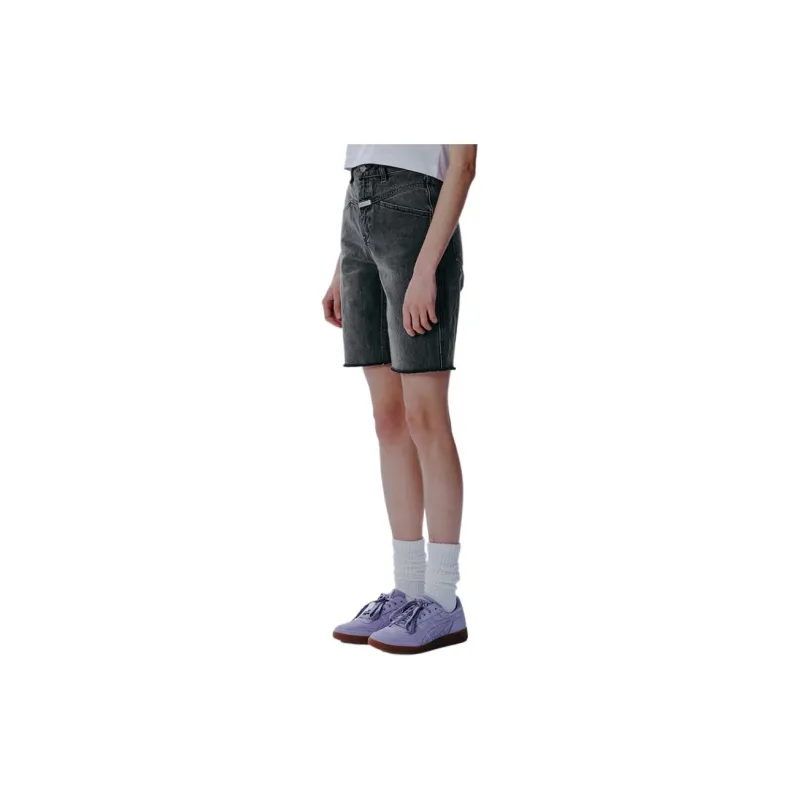 MARITHE FRANCOIS GIRBAUD SS24 Denim Shorts Women's Light Gray-4