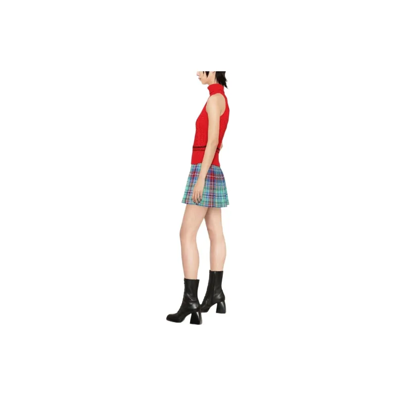 Marine Serre Cashmere Sweaters Women's Orange Red-3