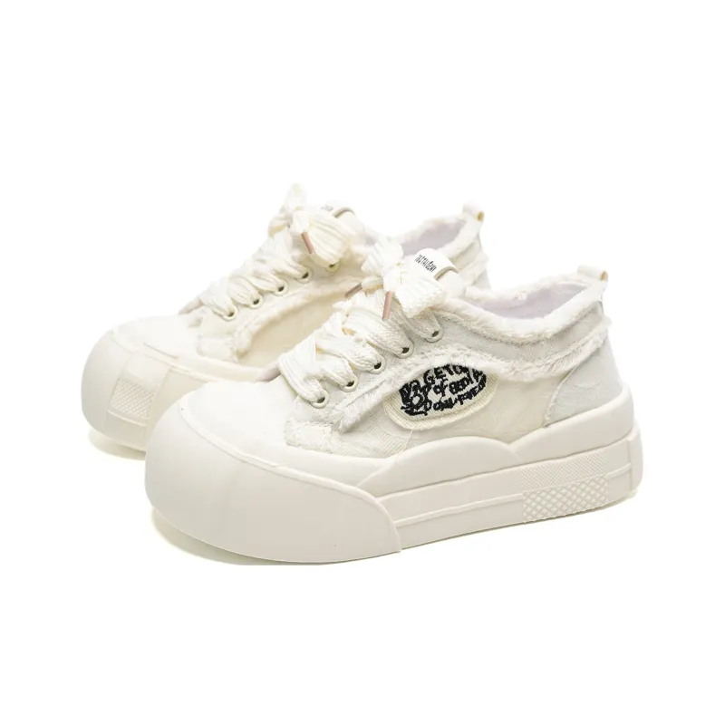 Anime Story Slip Resistant, Abrasion Resistant, Lightweight Low Top Skateboard Shoes Women's White-2