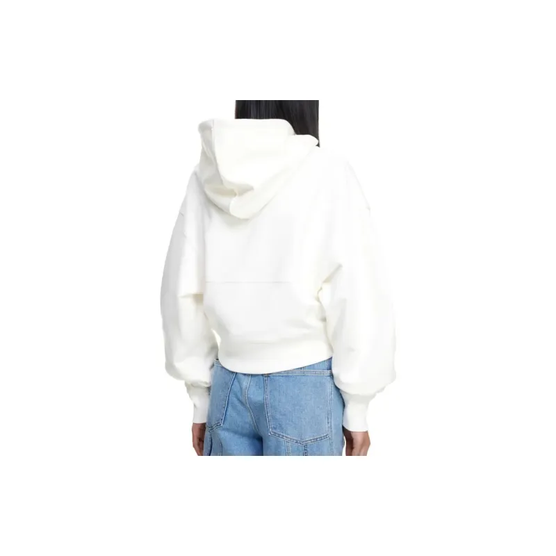 Mugler H&M Batwing Sleeved Hoodie White-3