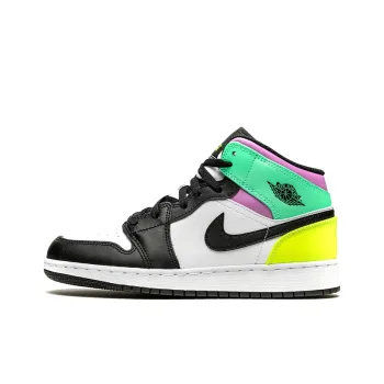 Jordan 1 Mid Pastel Black Toe GS