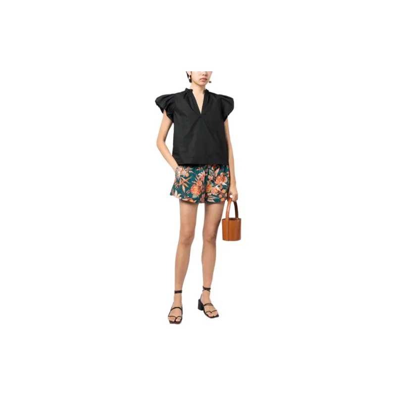 Ulla Johnson Rylan Delphinium-print Cotton Shorts-1