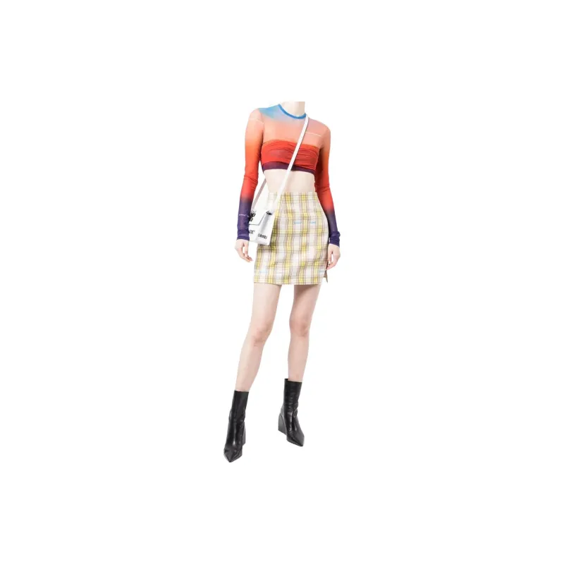 OFF-WHITE Check-print Mini Skirt-1